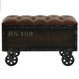 NNEVL Storage Bench 80.5x41x50 cm Solid Wood and Artificial Leather