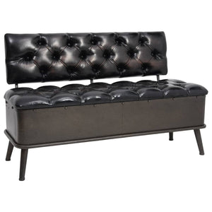 NNEVL Storage Bench with Backrest Artificial Leather 120x52x75 cm