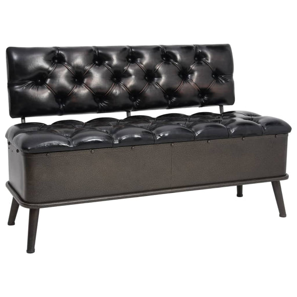 NNEVL Storage Bench with Backrest Artificial Leather 120x52x75 cm