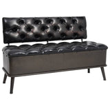 NNEVL Storage Bench with Backrest Artificial Leather 120x52x75 cm