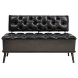 NNEVL Storage Bench with Backrest Artificial Leather 120x52x75 cm