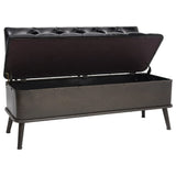 NNEVL Storage Bench with Backrest Artificial Leather 120x52x75 cm