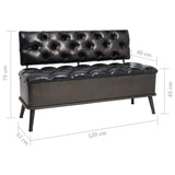 NNEVL Storage Bench with Backrest Artificial Leather 120x52x75 cm