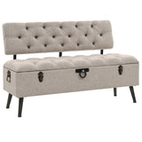 NNEVL Storage Bench with Backrest 121x53x78 cm Fabric