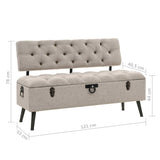 NNEVL Storage Bench with Backrest 121x53x78 cm Fabric