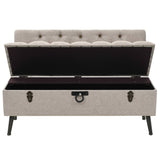 NNEVL Storage Bench with Backrest 121x53x78 cm Fabric