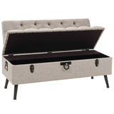 NNEVL Storage Bench with Backrest 121x53x78 cm Fabric