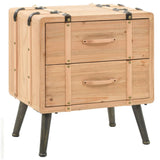 NNEVL Bedside Cabinet Solid Fir Wood 50x35x57 cm