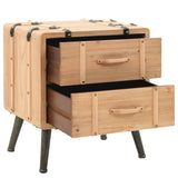 NNEVL Bedside Cabinet Solid Fir Wood 50x35x57 cm