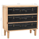 NNEVL Drawer Cabinet Solid Fir Wood 80x36x75 cm