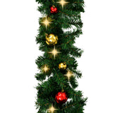 NNEVL Christmas Garland Decorated with Baubles and LED Lights 5 m