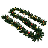 NNEVL Christmas Garland Decorated with Baubles and LED Lights 10 m