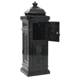NNEVL Pillar Letterbox Aluminium Vintage Style Rustproof Black