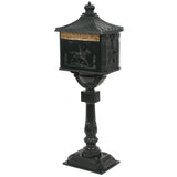NNEVL Pedestal Letterbox Aluminium Vintage Style Rustproof Green