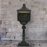 NNEVL Pedestal Letterbox Aluminium Vintage Style Rustproof Green