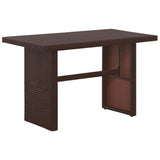 NNEVL 3 Piece Bistro Set Poly with Cushions Rattan Brown