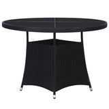 NNEVL Garden Table Grey 190x90x75 cm Poly Rattan and Solid Acacia Wood