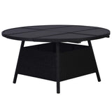 NNEVL Garden Table Black 150x74 cm Poly Rattan