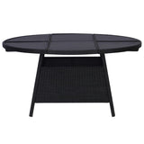 NNEVL Garden Table Black 150x74 cm Poly Rattan