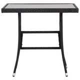 NNEVL Garden Table Black 80x80x74 cm Poly Rattan