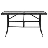 NNEVL Garden Table Black 140x80x74 cm Poly Rattan