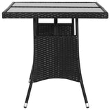 NNEVL Garden Table Black 140x80x74 cm Poly Rattan