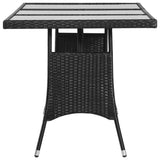 NNEVL Garden Table Grey 190x90x75 cm Poly Rattan and Solid Acacia Wood