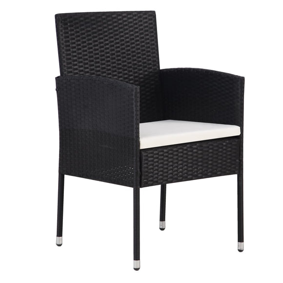 NNEVL Garden Chair 2 pcs Poly Rattan Black