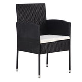 NNEVL Garden Chair 2 pcs Poly Rattan Black