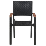 NNEVL Outdoor Chairs 2 pcs Poly Rattan Black