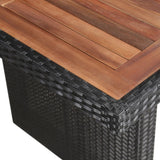 NNEVL Garden Table 240x90x74 cm Poly Rattan and Solid Acacia Wood