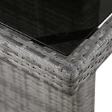 NNEVL Garden Table 240x90x74 cm Poly Rattan and Glass
