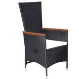 NNEVL Outdoor Chairs 2 pcs with Cushions Poly Rattan Black