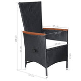 NNEVL Outdoor Chairs 2 pcs with Cushions Poly Rattan Black