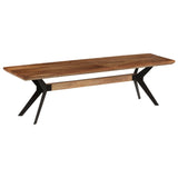 NNEVL Dining Bench Solid Acacia Wood and Steel 160x40x45 cm