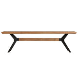 NNEVL Dining Bench Solid Acacia Wood and Steel 160x40x45 cm