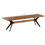 NNEVL Dining Bench Solid Acacia Wood and Steel 160x40x45 cm