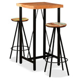 NNEVL Bar Set 3 Pieces Solid Acacia and Wood Reclaimed