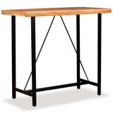 NNEVL Bar Set 5 Pieces Solid Wood Acacia and Genuine Leather