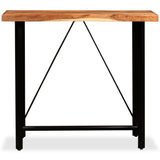 NNEVL Bar Set 5 Pieces Solid Wood Acacia and Genuine Leather