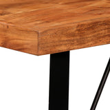 NNEVL Bar Set 5 Pieces Solid Wood Acacia and Genuine Leather