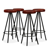 NNEVL Bar Set 5 Pieces Solid Wood Acacia and Genuine Leather