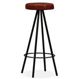 NNEVL Bar Set 5 Pieces Solid Wood Acacia and Genuine Leather