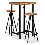 NNEVL Bar Set 3 Pieces Solid Wood Reclaimed