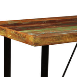 NNEVL Bar Set 5 Pieces Solid Wood Reclaimed. Genuine Leather & Canvas