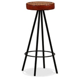 NNEVL Bar Set 5 Pieces Solid Wood Reclaimed. Genuine Leather & Canvas