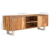 NNEVL TV Cabinet Solid Sheesham Wood with Honey Finish 118x30x40 cm