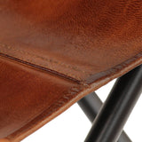 NNEVL Butterfly Chair Brown Kids Size Real Leather