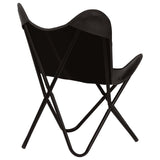 NNEVL Butterfly Chair Black Kids Size Real Leather