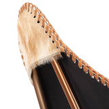 NNEVL Butterfly Chair Brown and White Genuine Goat Leather